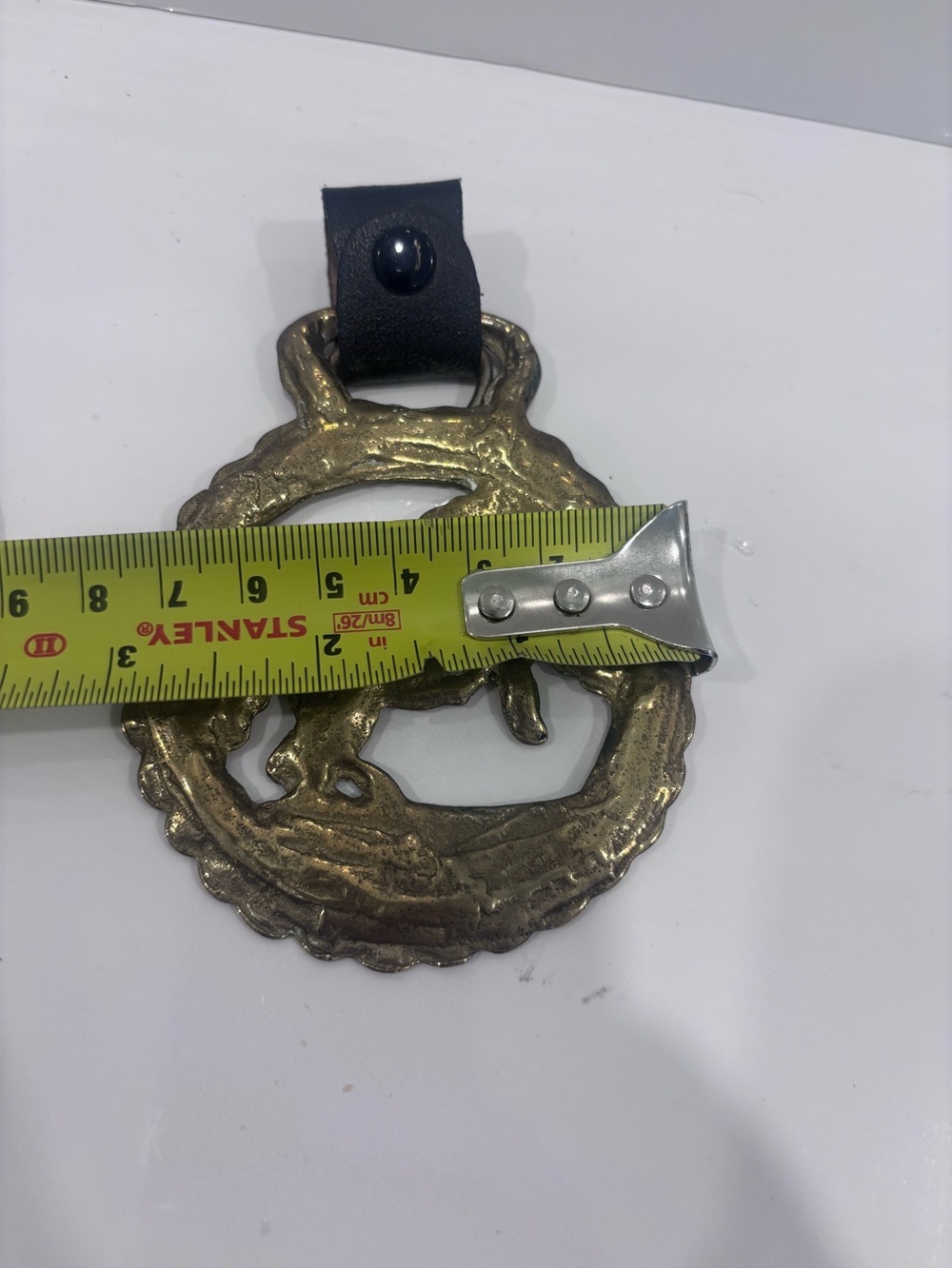 Vintage brass horse brass harness medallion English equestrian harness ornament - Picture 4 of 4